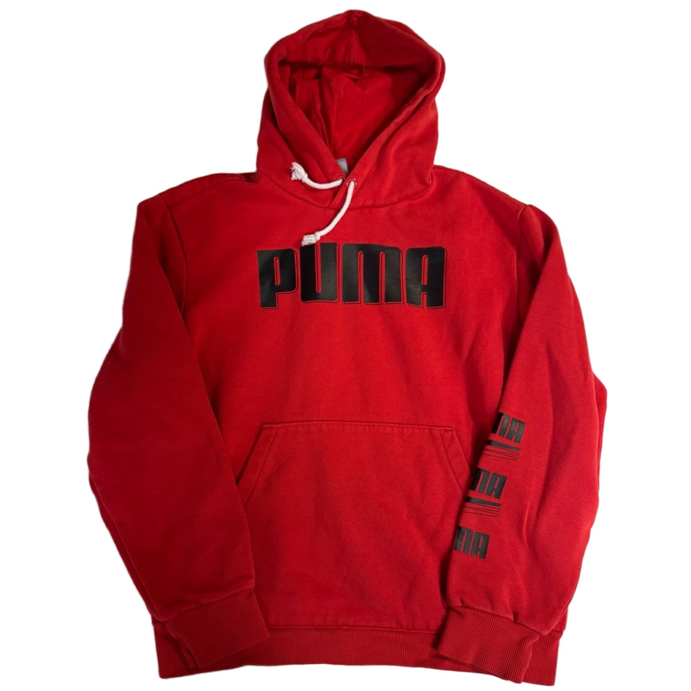 PUMA Men Small Red Activewear Athletic Hoodie streetwear Casual Comfy Cozy